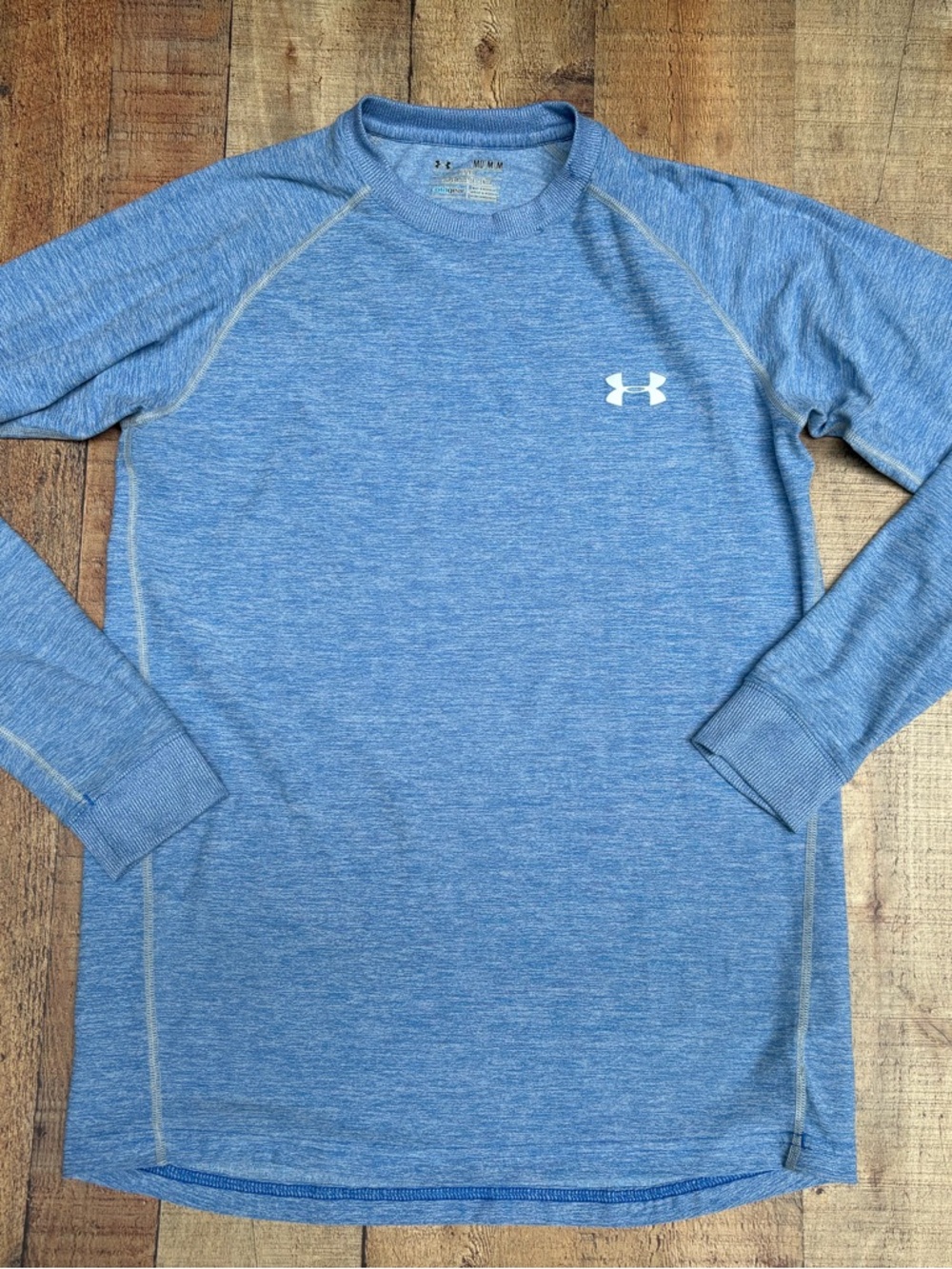 Under Armour Light Blue Heathered Long Sleeve Performance Top